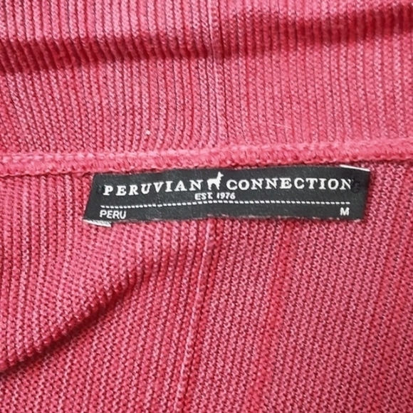 Peruvian Connection Cardigan Open Waterfall Front Cotton Size Medium - Picture 7 of 16